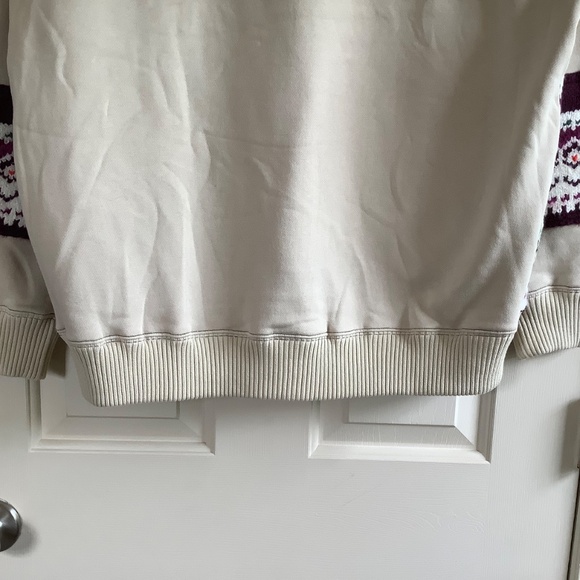 Free People Lutz Fair Isle Oversize Hoodie Bear Combo SZ S - Picture 11 of 16